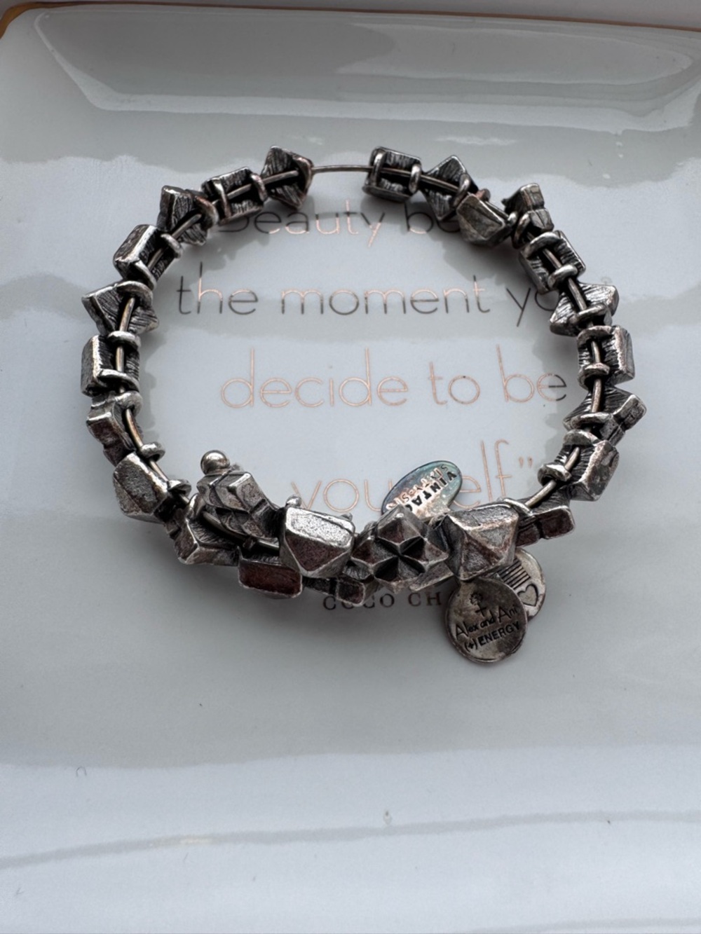 Alex & Ani Stud Struck Beaded Wrap Bangle Bracelet